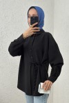 Yandan Bağlamalı Gömlek 2220 –SİYAH