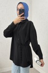 Yandan Bağlamalı Gömlek 2220 –SİYAH