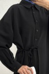 Yandan Bağlamalı Gömlek 2220 –SİYAH