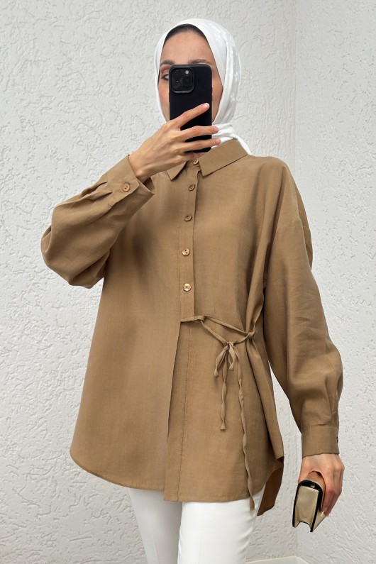 Yandan Bağlamalı Gömlek 2220 – VİZON