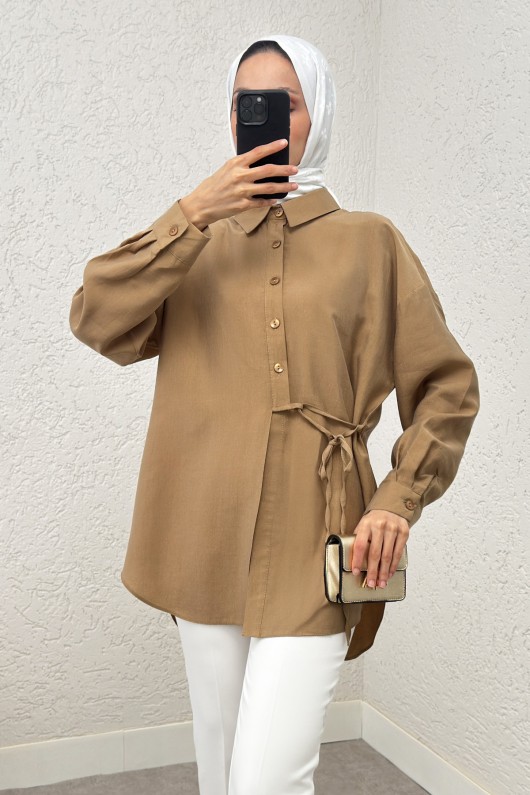 Yandan Bağlamalı Gömlek 2220 – VİZON