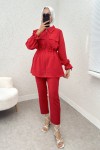 Bel ve Kol Büzgülü Takım 2223 - KIRMIZI