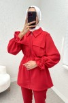 Bel ve Kol Büzgülü Takım 2223 - KIRMIZI