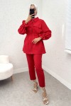 Bel ve Kol Büzgülü Takım 2223 - KIRMIZI