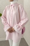 Kolu Fisto Nakışlı Gömlek 2226 - PEMBE Kolu Fisto Nakışlı Gömlek 2226 - PEMBE