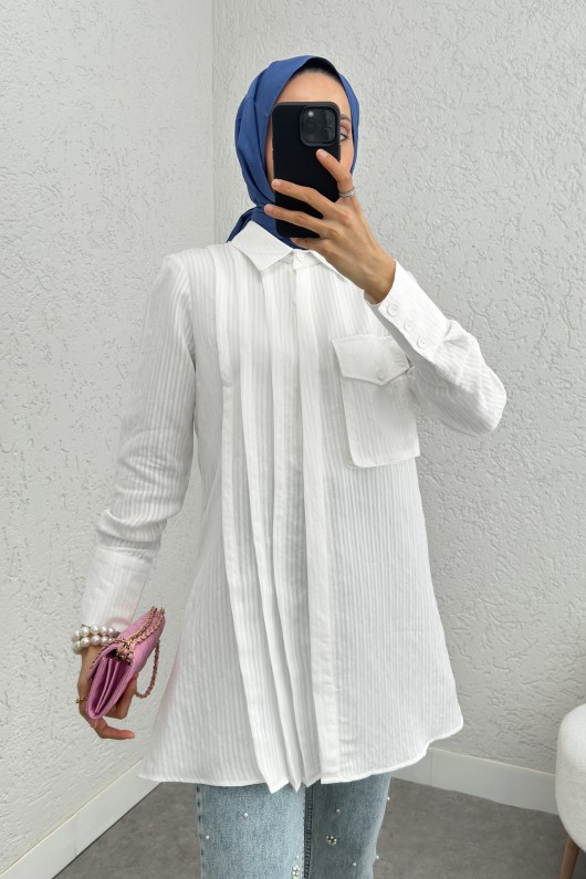 Tek Cepli Gömlek 2230 - BEYAZ