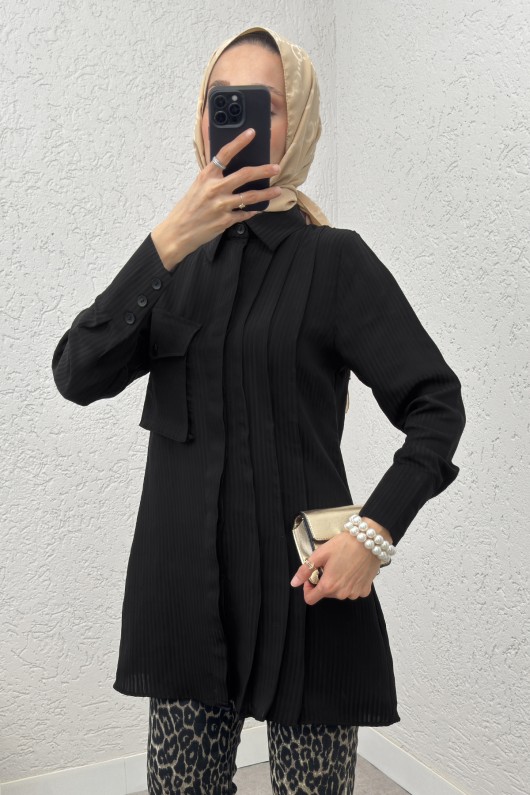 Tek Cepli Gömlek 2230 - SİYAH