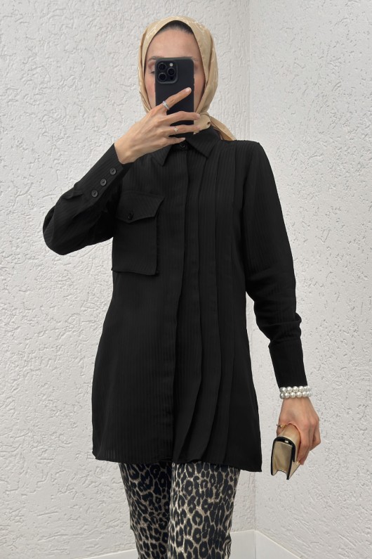 Tek Cepli Gömlek 2230 - SİYAH