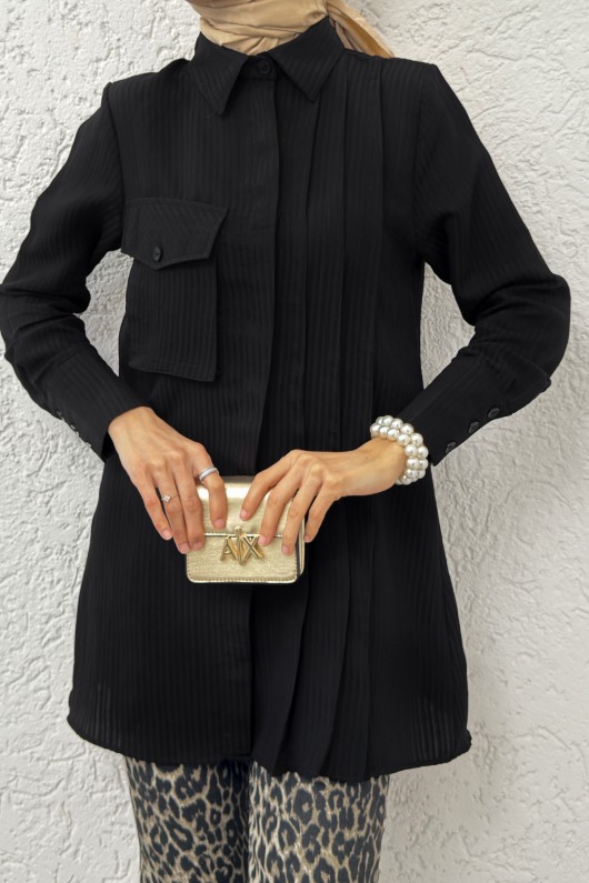 Tek Cepli Gömlek 2230 - SİYAH