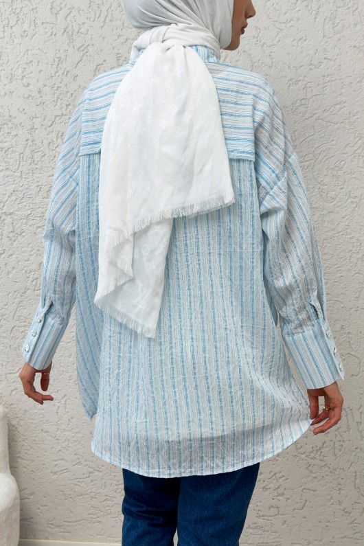 Çapraz Düğmeli Tunik 2231 - BEBE MAVİSİ