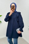 Omuz Fırfır Detaylı Tunik 2232 - LACİVERT