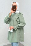 Omuz Fırfır Detaylı Tunik 2232 - MİNT YEŞİLİ