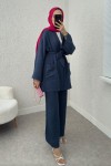 Ceday Yaka Kimono Takım 2234 - LACİVERT
