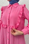 Fırfır Detaylı Tesettür Tunik 2235 - PEMBE