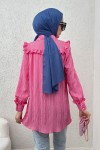 Fırfır Detaylı Tesettür Tunik 2235 - PEMBE