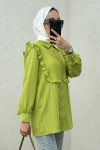 Fırfır Detaylı Tesettür Tunik 2235 - YEŞİL Fırfır Detaylı Tesettür Tunik 2235 - YEŞİL