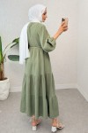 Birit Düğme Detaylı Elbise 2237 - ÇAĞLA YEŞİLİ