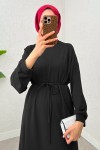 Yarasa Kol Tesettür Elbise 2239 - SİYAH