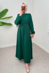 Yarasa Kol Tesettür Elbise 2239 - ZÜMRÜT YEŞİLİ