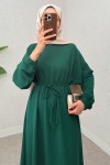 Yarasa Kol Tesettür Elbise 2239 - ZÜMRÜT YEŞİLİ