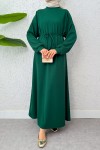 Yarasa Kol Tesettür Elbise 2239 - ZÜMRÜT YEŞİLİ