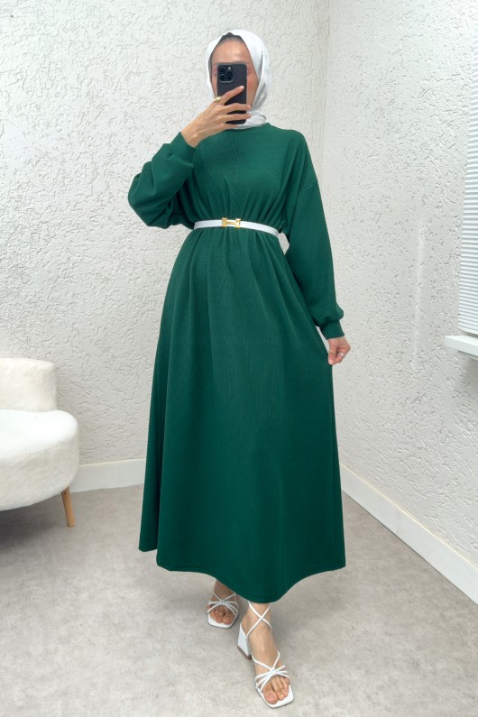 Abaya Tesettür Elbise 2239 - ZÜMRÜT YEŞİLİ