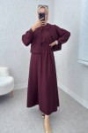Bolerolu Elbise Takım 2240 - BORDO