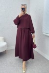 Bolerolu Elbise Takım 2240 - BORDO