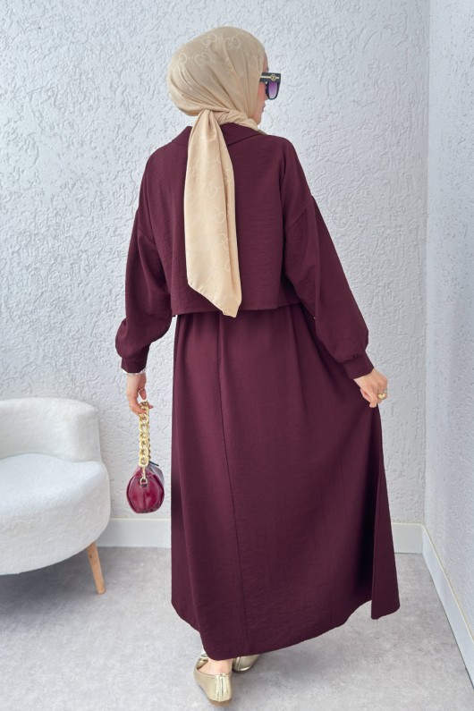Bolerolu Elbise Takım 2240 - BORDO