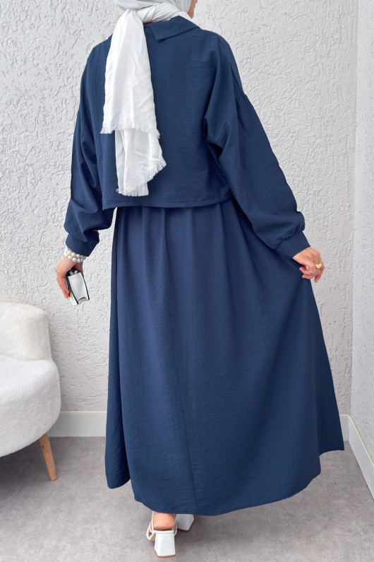 Bolerolu Elbise Takım 2240 - İNDİGO