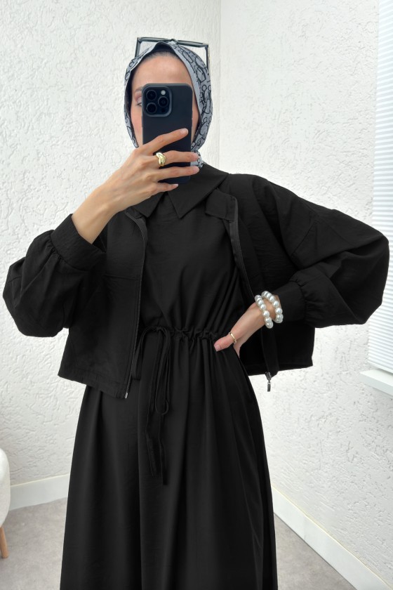 Bolerolu Elbise Takım 2240 - SİYAH Bolerolu Elbise Takım 2240 - SİYAH