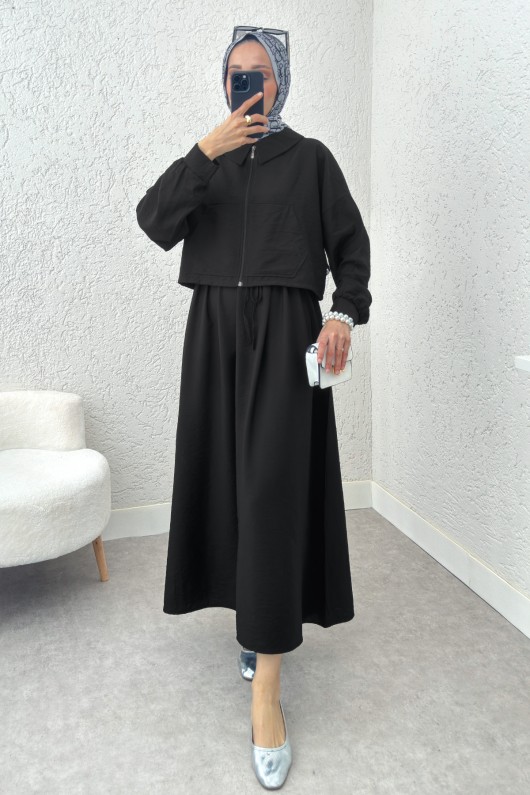 Bolerolu Elbise Takım 2240 - SİYAH Bolerolu Elbise Takım 2240 - SİYAH