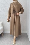 Bolerolu Elbise Takım 2240 - VİZON