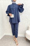 Hakim Yaka Kol Büzgülü Takım 2246 - İNDİGO