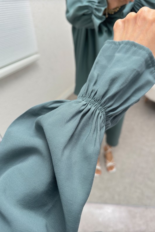 Hakim Yaka Kol Büzgülü Takım 2246 - MİNT YEŞİLİ Hakim Yaka Kol Büzgülü Takım 2246 - MİNT YEŞİLİ