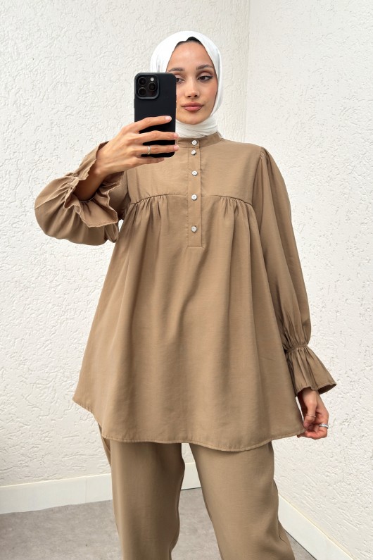 Hakim Yaka Kol Büzgülü Takım 2246 - VİZON Hakim Yaka Kol Büzgülü Takım 2246 - VİZON