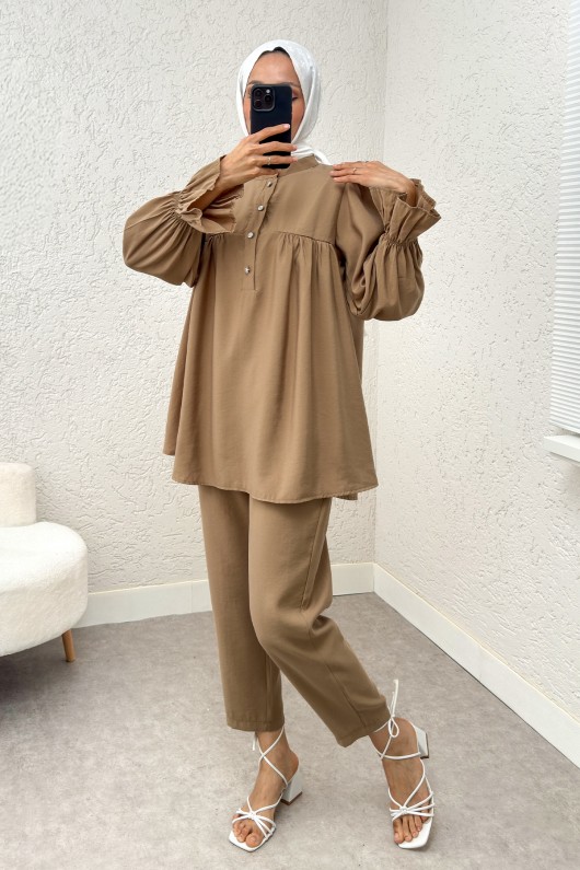 Hakim Yaka Kol Büzgülü Takım 2246 - VİZON Hakim Yaka Kol Büzgülü Takım 2246 - VİZON