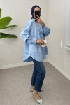 Double Kat Detaylı Tunik 2250 - BEBE MAVİSİ