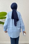 Double Kat Detaylı Tunik 2250 - BEBE MAVİSİ