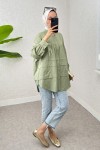 Double Kat Detaylı Tunik 2250 - MİNT YEŞİLİ