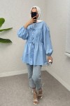Büzgülü Bağcıklı Tunik 2252 - BEBE MAVİSİ