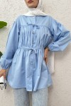 Büzgülü Bağcıklı Tunik 2252 - BEBE MAVİSİ