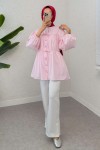 Büzgülü Bağcıklı Tunik 2252 - PEMBE