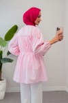 Büzgülü Bağcıklı Tunik 2252 - PEMBE