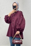 Dantel Detaylı Balon Kol Tunik 2253 - BORDO