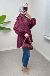 Dantel Detaylı Balon Kol Tunik 2253 - BORDO