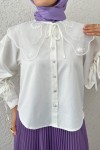 Bebe Yaka Kısa Gömlek 2254 - BEYAZ