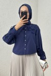 Bebe Yaka Kısa Gömlek 2254 - LACİVERT
