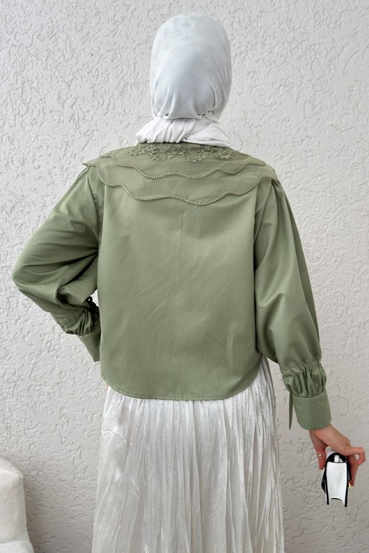 Bebe Yaka Kısa Gömlek 2254 - MİNT YEŞİLİ