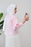 Bebe Yaka Kısa Gömlek 2254 - PEMBE